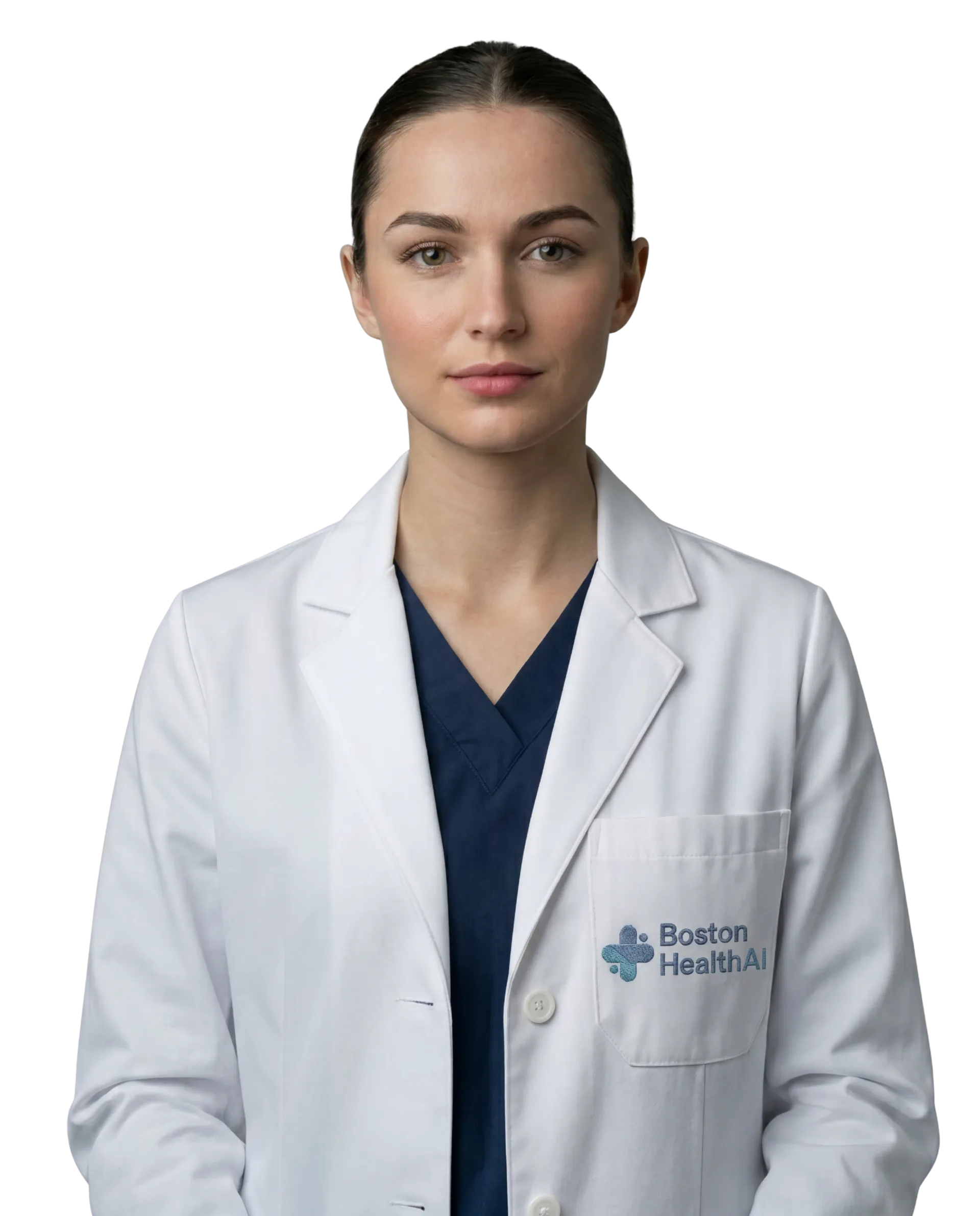 Clinician wearing a Boston Health AI coat